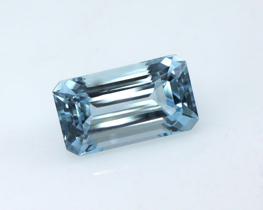 3.1 Cts Natural Aquamarine Baguette, Step Cut Loose Blue Aquamarine, Affordable Emerald Cut for Aquamarine Ring, Necklace, East West Ring