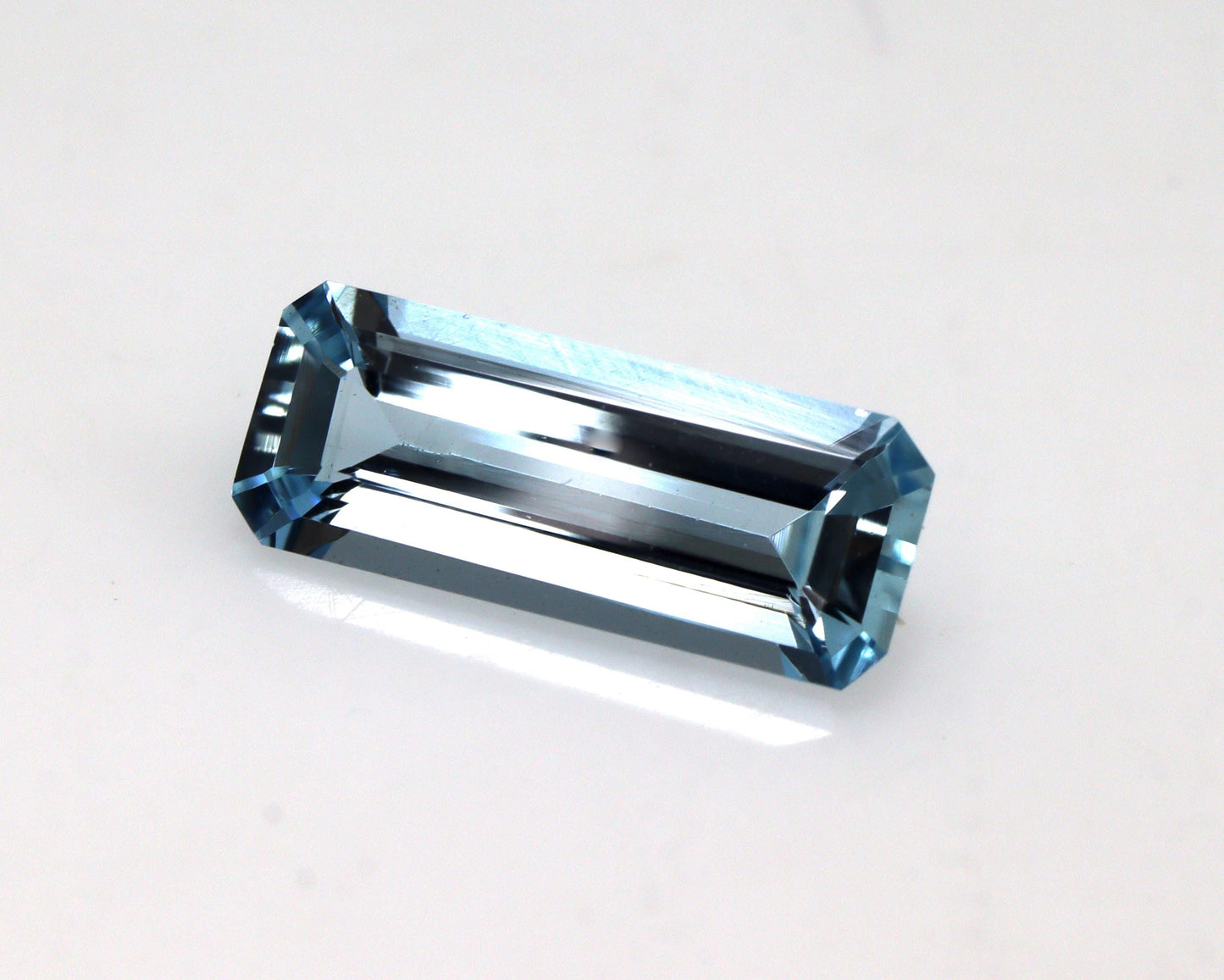 1.3 Ct Natural Aquamarine Long Baguette, 11.8x4.8mm Skinny Cut, Top Blue Gem for Sleek Ring or Necklace, Eye Clean, Elongated Aquamarine