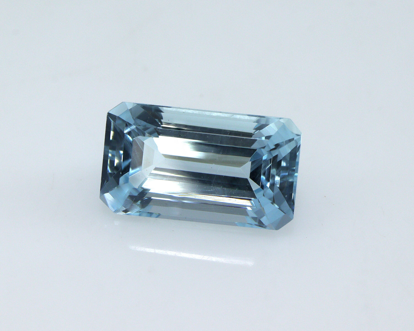 3.1 Ct Natural Aquamarine Baguette Cut | Step Cut Blue Gemstone 11.4x6.5 mm for East-West Ring & Pendant