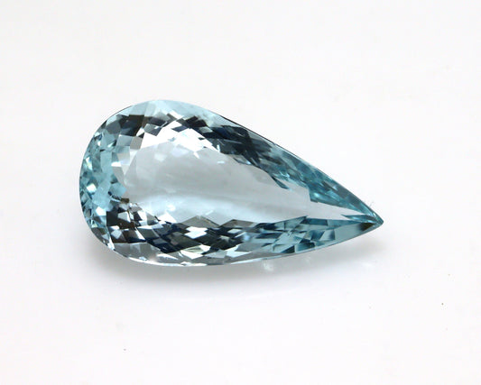 8.4 Cts Greenish Blue AQUAMARINE Big Pear, 21x11 mm Long Pear Cut For Drop Necklace, Large Tear Drop Pendant, Super Fine Ocean Blue