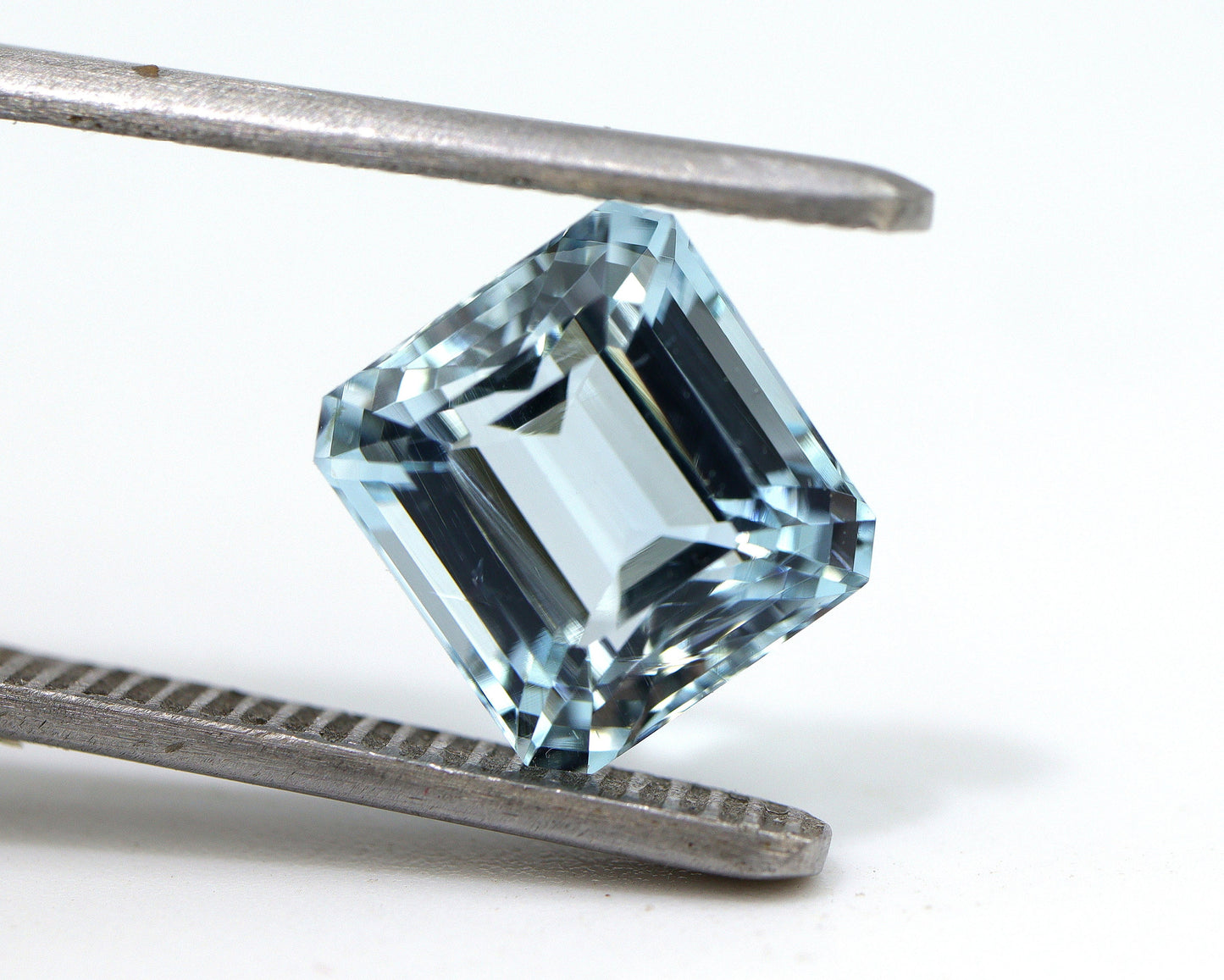 3.9 Ct Aquamarine Emerald Cut – AAA Natural 9x8.4 mm Octagon Gemstone, Medium Blue Aquamarine, Solitaire Ring Stone