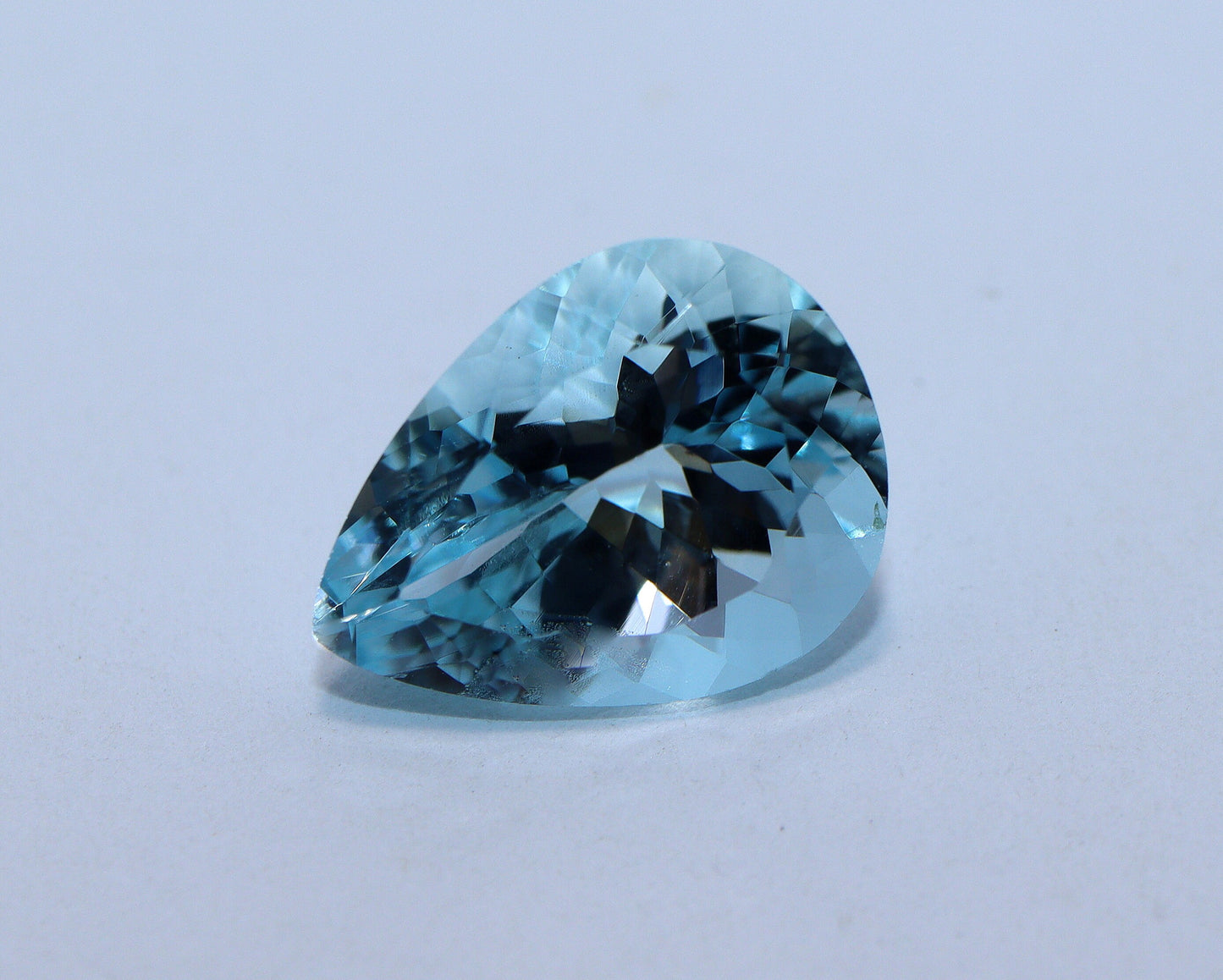 3.10 Cts Natural Aquamarine • 11.8×9 mm Pear Cut • AAA Quality • Medium Blue Aquamarine For Birthday. African Origin No Heat