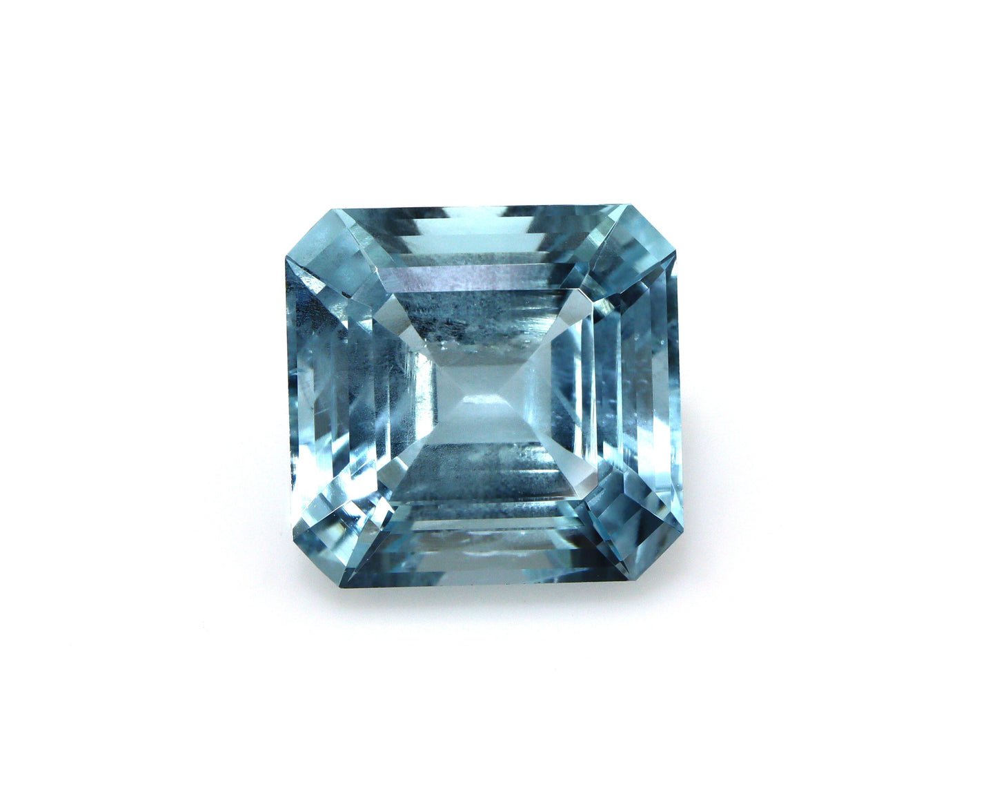 LARGE 9 Cts Asscher Cut Aquamarine – Square Ocean Blue Gem | Rare Big Face Stone | 100% Natural Untreated