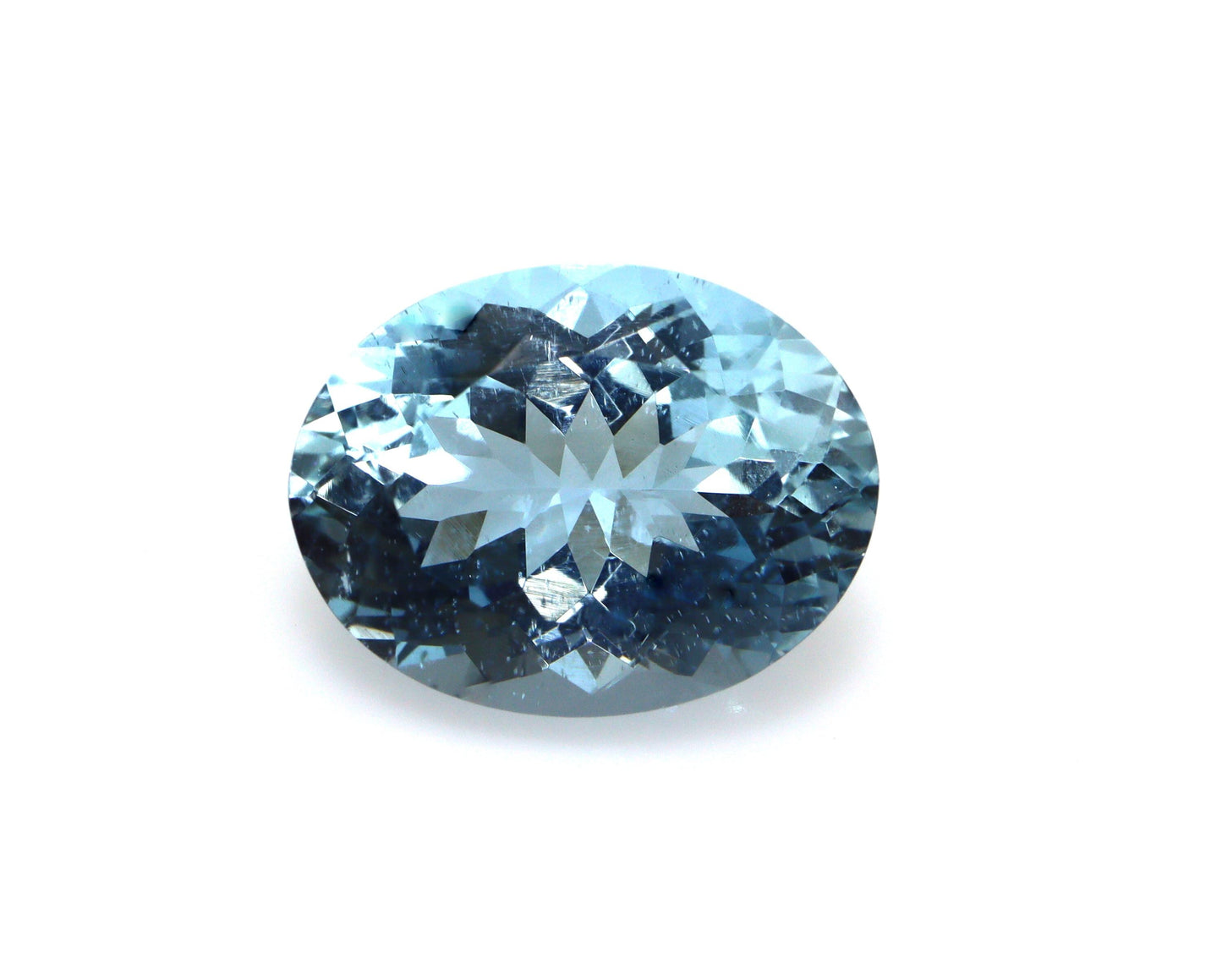 5.35 Cts Natural Aquamarine • 14×13.5 mm Oval Cut • Top Blue • VVS Clarity • March Birthstone • Oval Ring / Pendant Gemstone