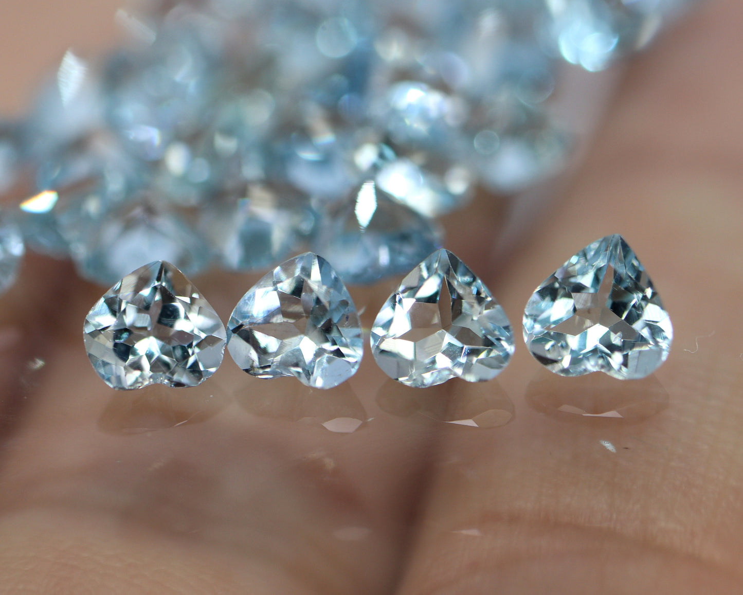 5 mm AAA Natural Heart Cut Aquamarine – Tiny Blue Heart Gemstone for Ring or Pendant