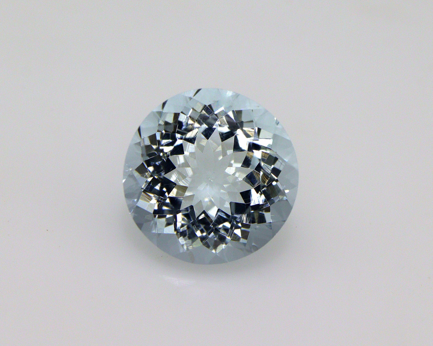 12 mm Aquamarine Round Cut Gemstone, 5.8 Ct AAA Micro Faceted Natural Aquamarine, Large Round Stone for Engagement Ring, Earrings