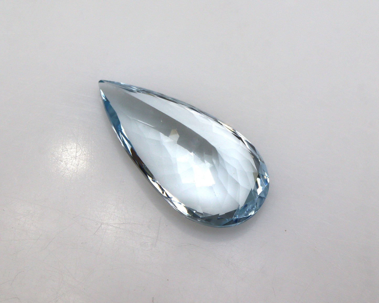 5.6 Ct Aquamarine Pear Gemstone • 18x9mm AAA+ Light Blue • Long Drop for Necklace • Natural Loose Stone • Eye Clean, Unheated