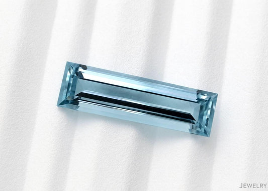 High Grade 18x6.4 mm AAA Natural Aquamarine Baguette Cut Loose Gemstone, March Birthstone, Blue Aquamarine for Custom Ring, Elongated Gem