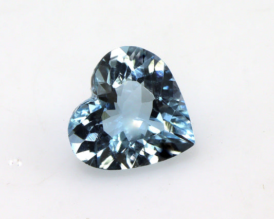 AAA+ Aquamarine Heart Gemstone • 10.3mm 2.8ct Top Medium Blue • Loose Heart Cut for Engagement Ring or Necklace • Unheated Gemstone