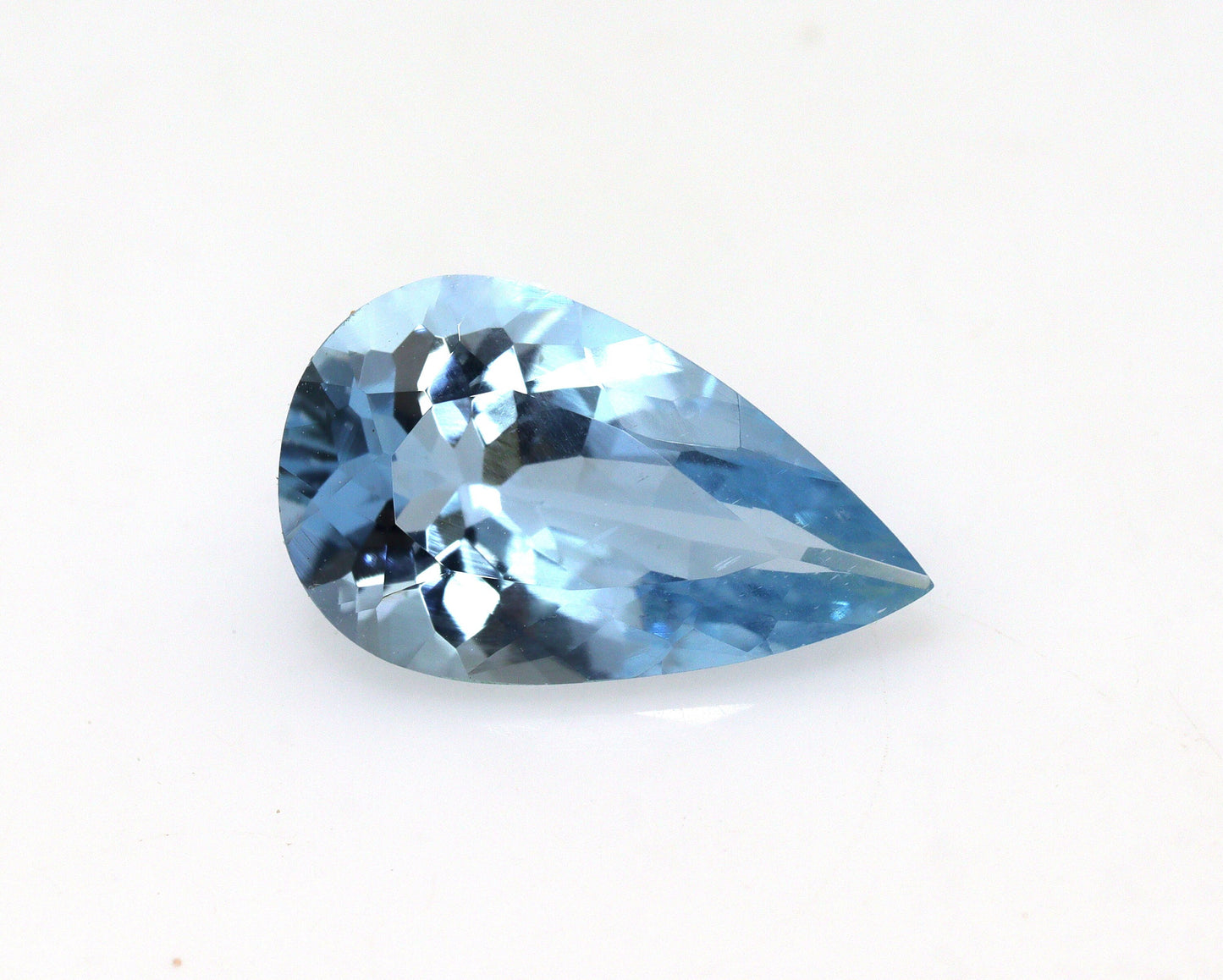 AAA+ Natural Aquamarine Pear Cut | 2.1 Carats | Dark Blue | Untreated Earth Mined | Eye Clean | 12.3x7.4x4.9 mm | Fine Quality Gemstone