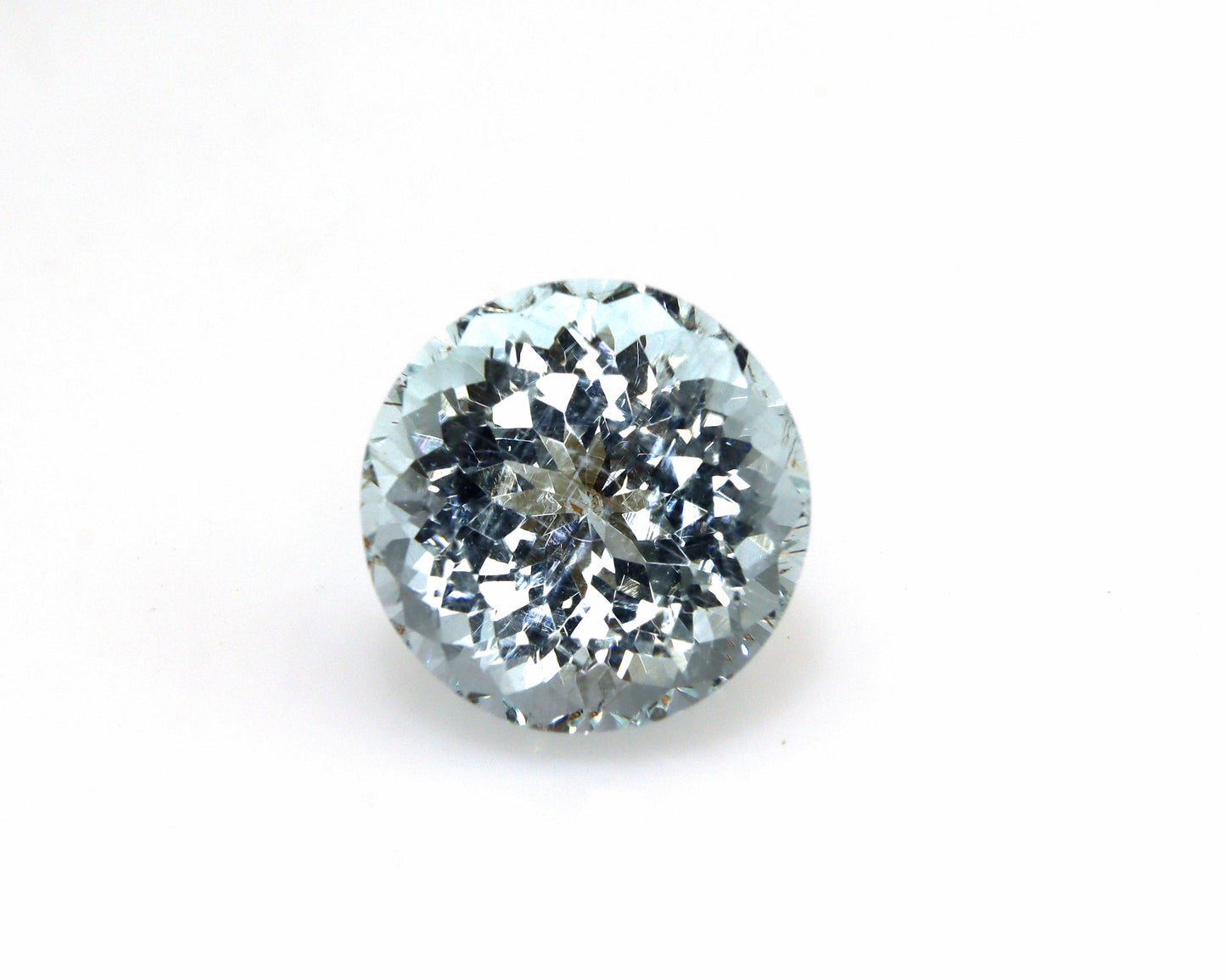 11.3 mm Natural Aquamarine Round – 5.9 Ct AAA Faceted Aquamarine Gemstone | Large Round | Eye-Clean | Africa Origin