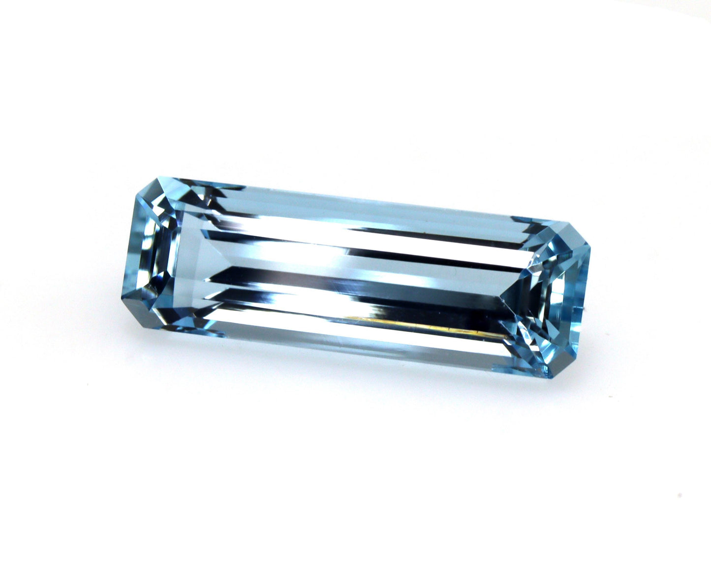 2.49 Ct Aquamarine Long Baguette, 14.4x4.9mm Dark Blue AAA+ Gem, Vertical Pendant or Necklace Stone, Eye Clean, Unheated Saturated AAA+