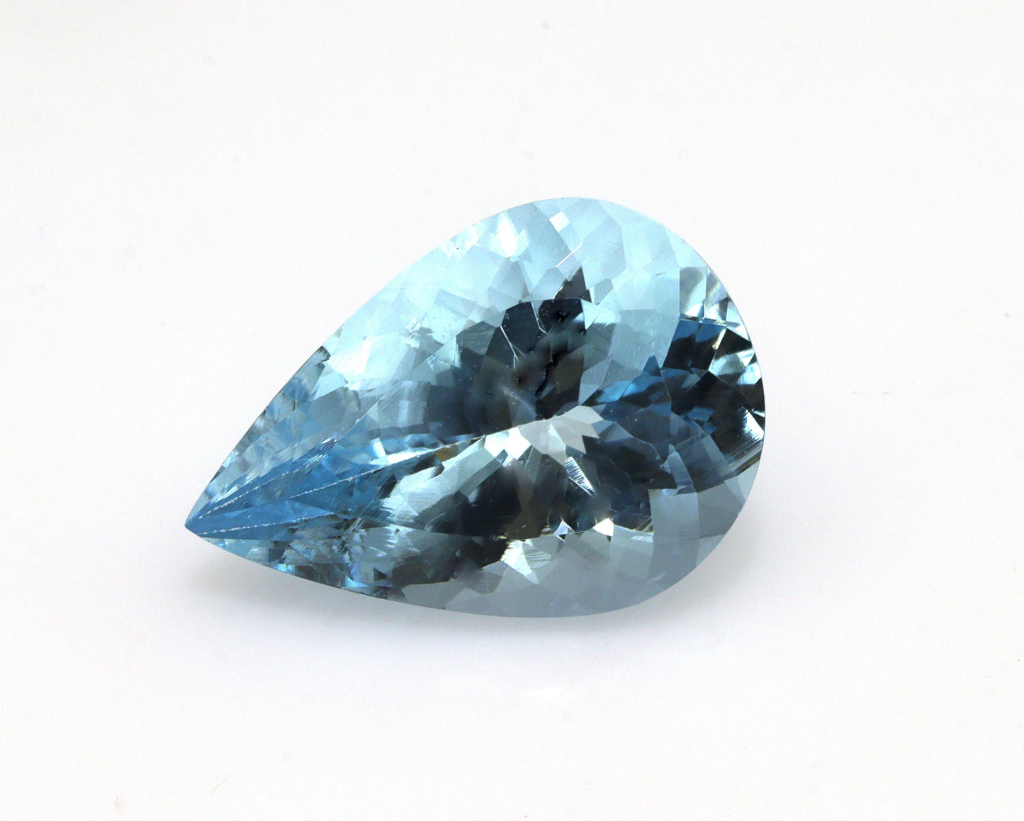 RARE 12.4 Ct Natural Aquamarine Pear Cut, AAA Top Dark Blue Faceted Gemstone for Statement Ring or Pendant, Large Eye-Clean Aquamarine