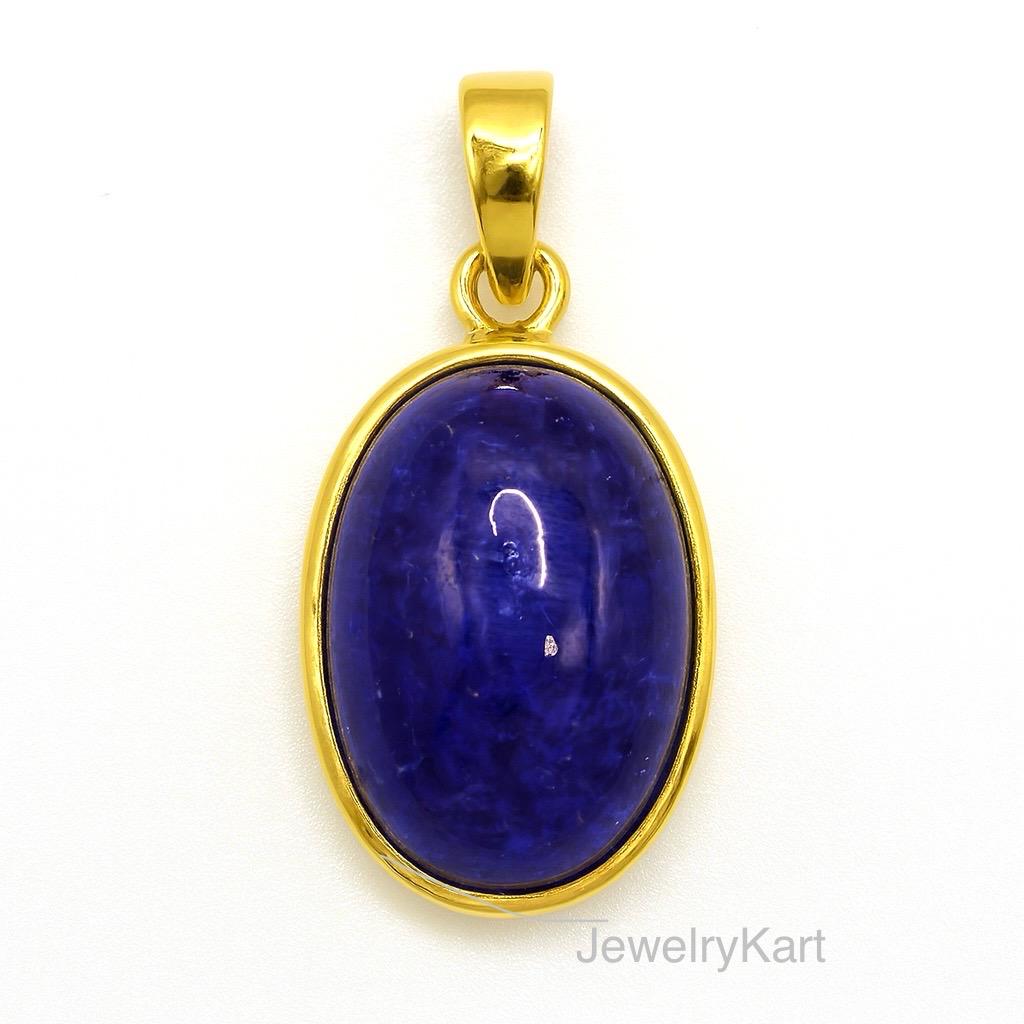 Large Tanzanite Pendant 24.9 Ct | Oval Tanzanite Cabochon Sterling Silver | Tanzanite Necklace, December Birthstone Gift