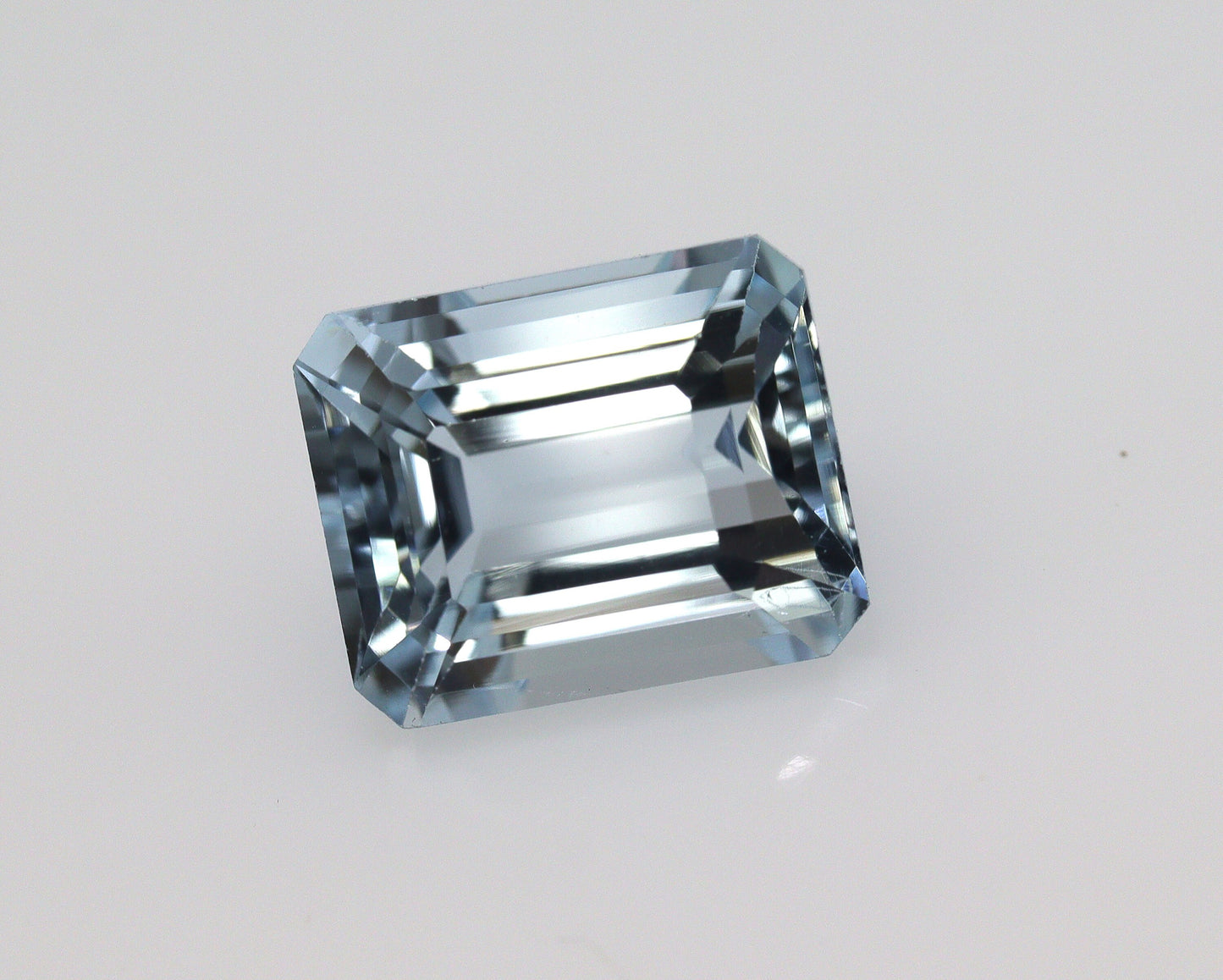 2.3 Ct AAA Aquamarine | Emerald Cut 8.5x6.9 mm | Light-Medium Blue | Eye Clean Gem | Custom Ring | IGITL Cert | Wholesale Aquamarine