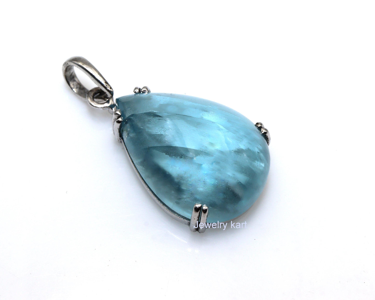 Large Aquamarine Pendant, Rare 40 Ct Collector’s Necklace, Huge Pear Cabochon Necklace, Vintage Statement Heirloom Jewelry, CERTIFIED