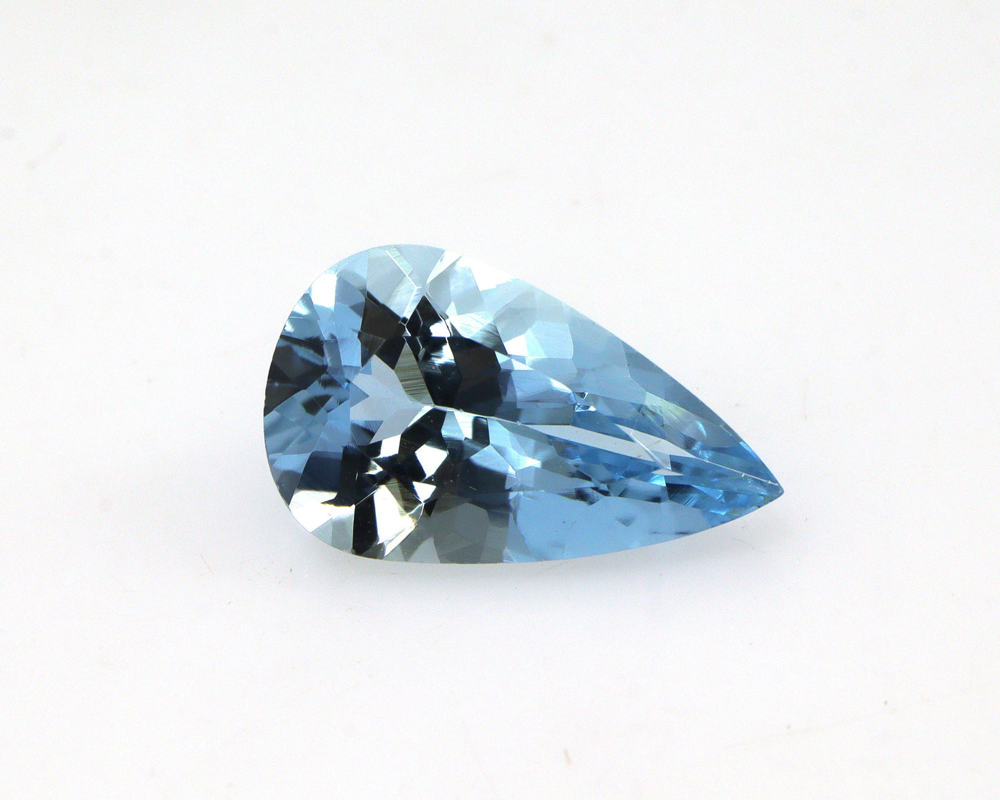 2 Ct Natural Aquamarine Pear – 12x7 mm Medium Blue Gemstone, Unheated AAA Quality African Aquamarine for Ring or Necklace