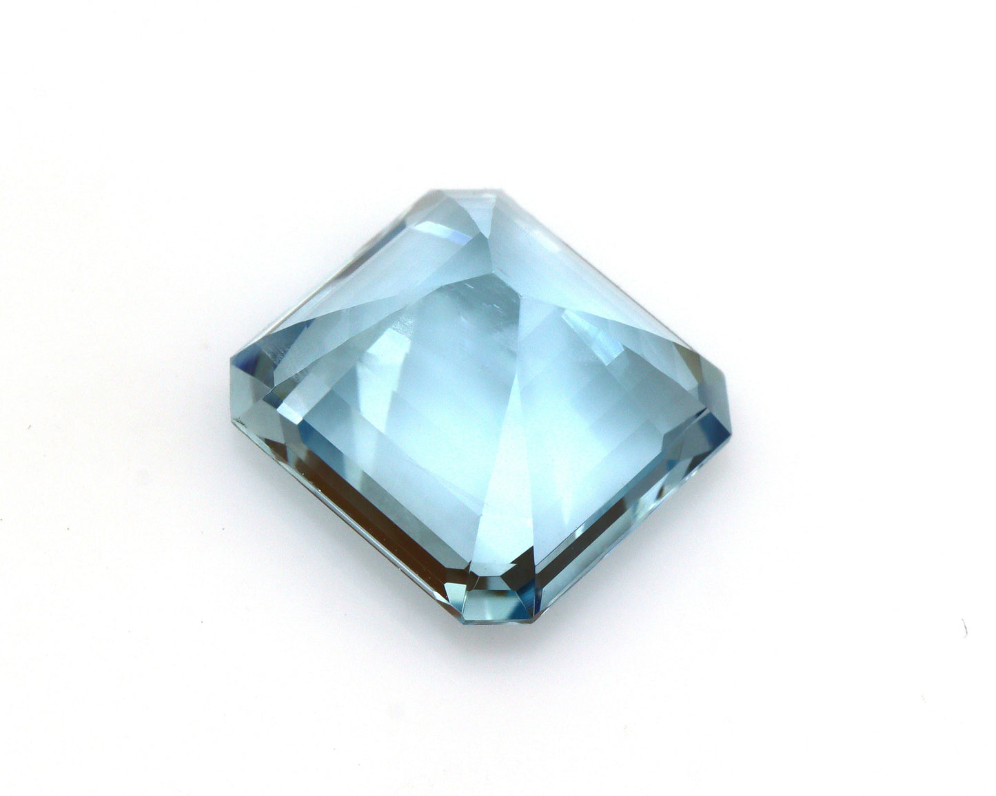 LARGE 9 Cts Asscher Cut Aquamarine – Square Ocean Blue Gem | Rare Big Face Stone | 100% Natural Untreated