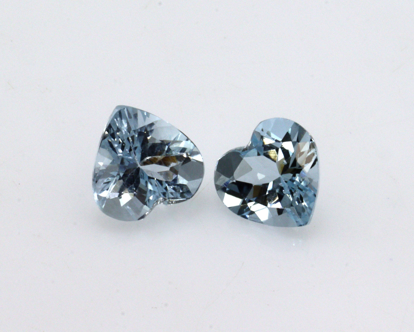 6 mm Natural Aquamarine Heart Shape Gemstone Pair, AAA+ Medium Blue Faceted Tiny Hearts, Matched Pair for Rings, Earrings or Jewelry Making