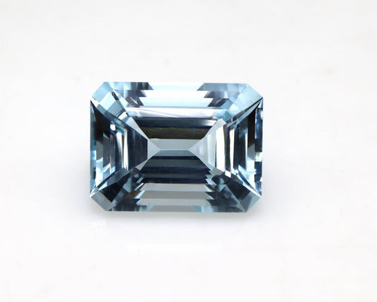 Natural Aquamarine Emerald Cut Gemstone, 8.1 Ct March Birthstone, Custom Made Fine Jewelry, Engagement Ring Stone, 14x10.5x8.2 mm, Big Gem