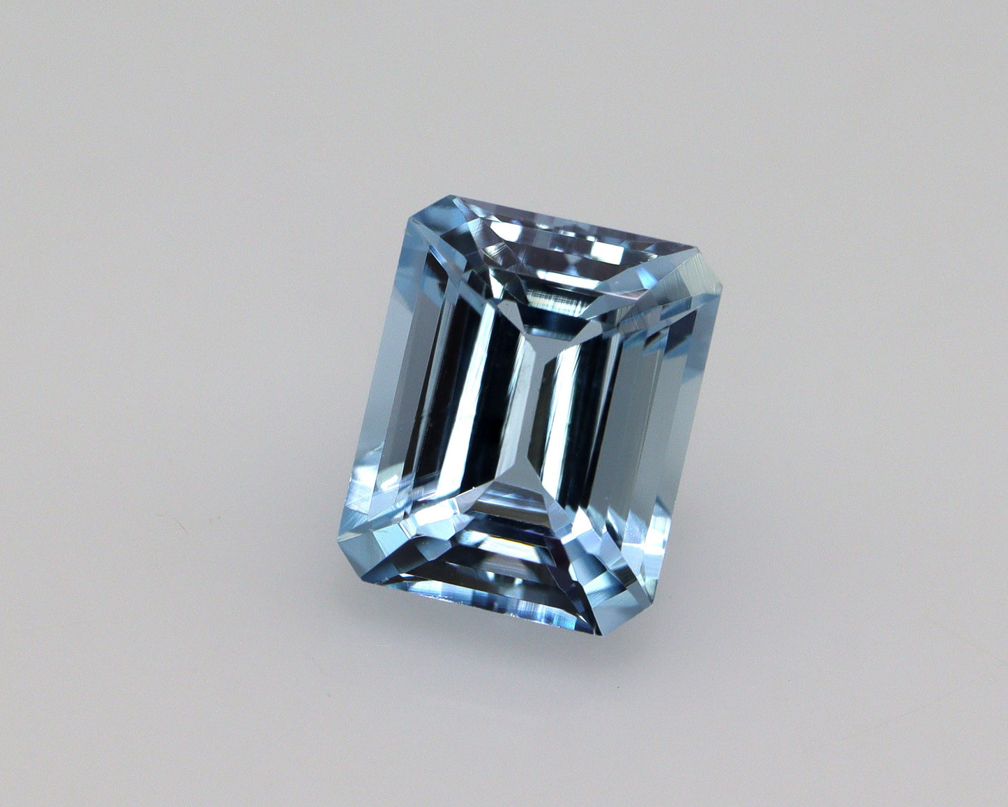 1.42 Ct Natural Aquamarine Emerald Cut – 7.3x5.9 mm Medium Blue Step Cut Gemstone, AAA Quality Aquamarine for Ring or Necklace