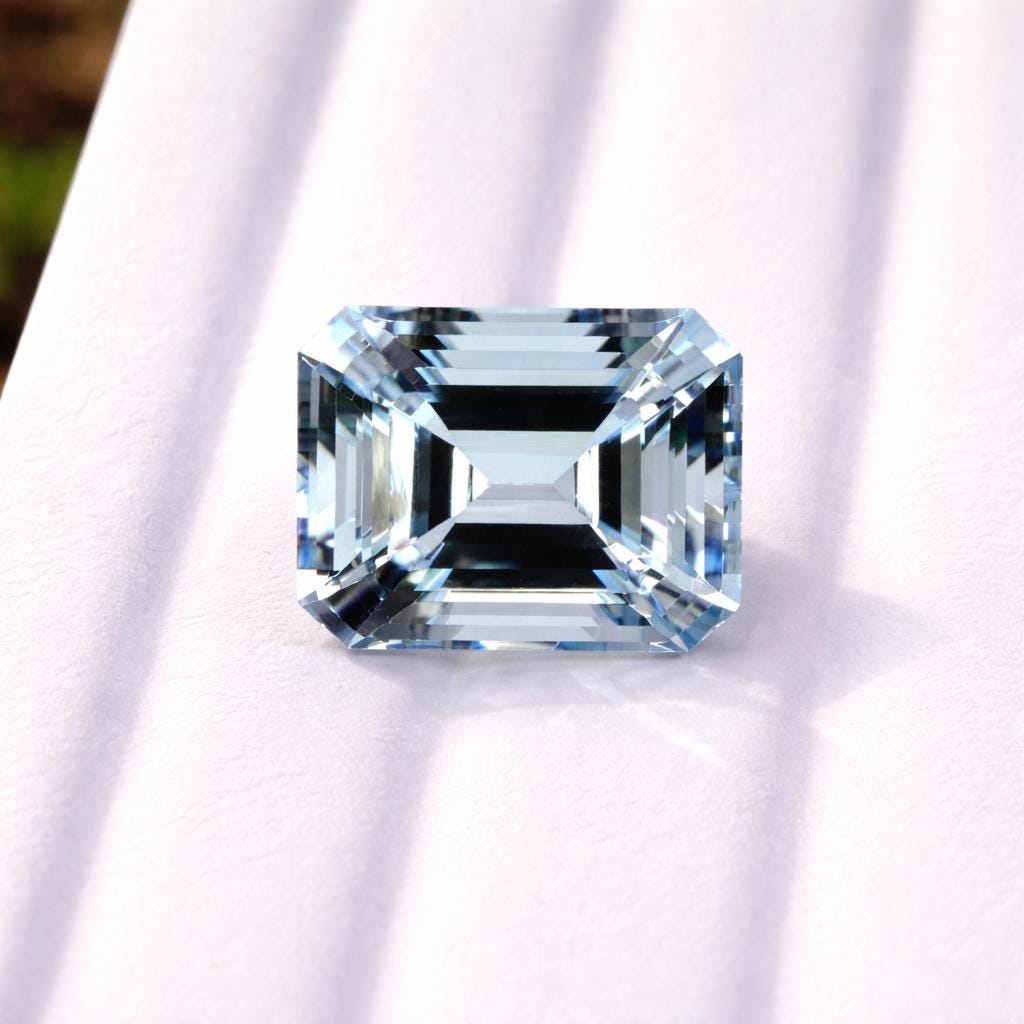 8.4 Ct Aquamarine Emerald Cut, 12.8x11.2mm Eye Clean Octagon Gem, Natural Blue Aquamarine for Ring, AAA Quality, Squarish Emerald Cut