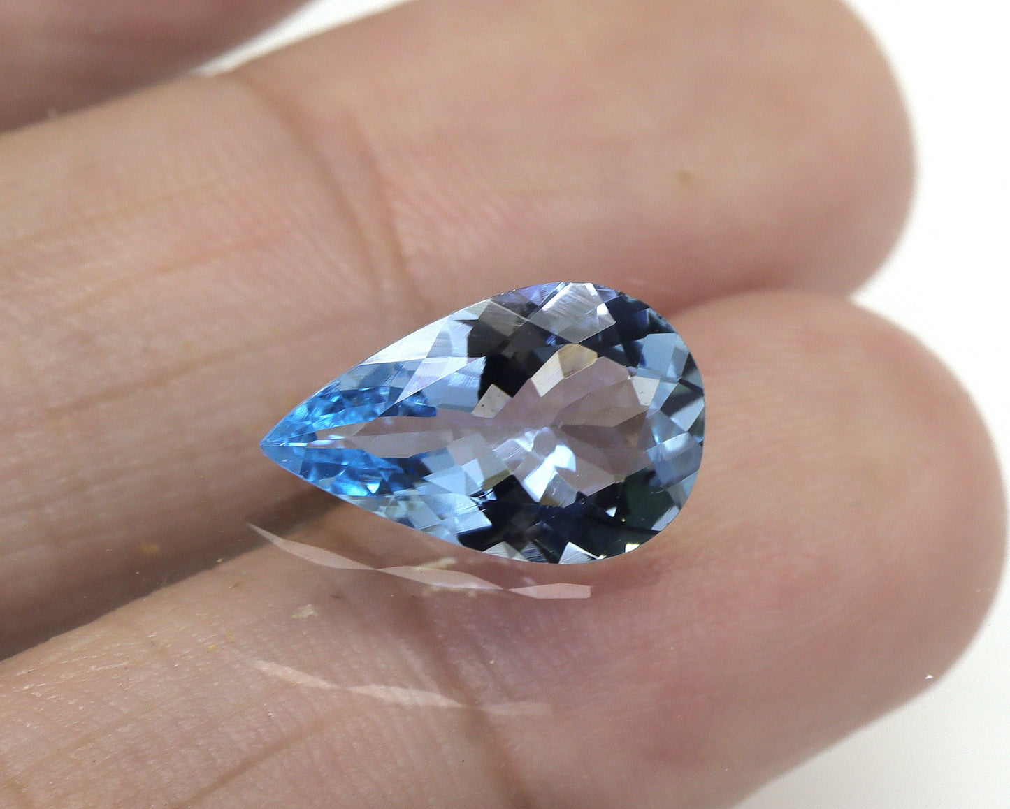 2.26 Ct AAA+ Natural Aquamarine Pear Cut – Deep Dark Blue | 12.9×8.3 mm Loupe Clean | Finest Quality Unheated Aquamarine