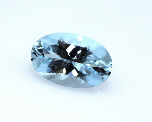 5.8 Ct Natural Aquamarine Oval Cut, 15.2x9.9 mm Top Blue Loupe Clean Gem, Big Aquamarine for Ring or Pendant, From Factory