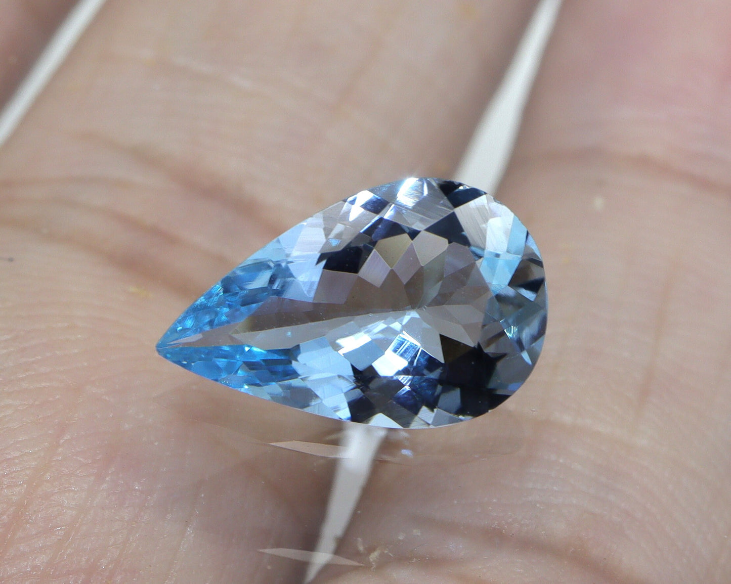 2.26 Ct AAA+ Natural Aquamarine Pear Cut – Deep Dark Blue | 12.9×8.3 mm Loupe Clean | Finest Quality Unheated Aquamarine