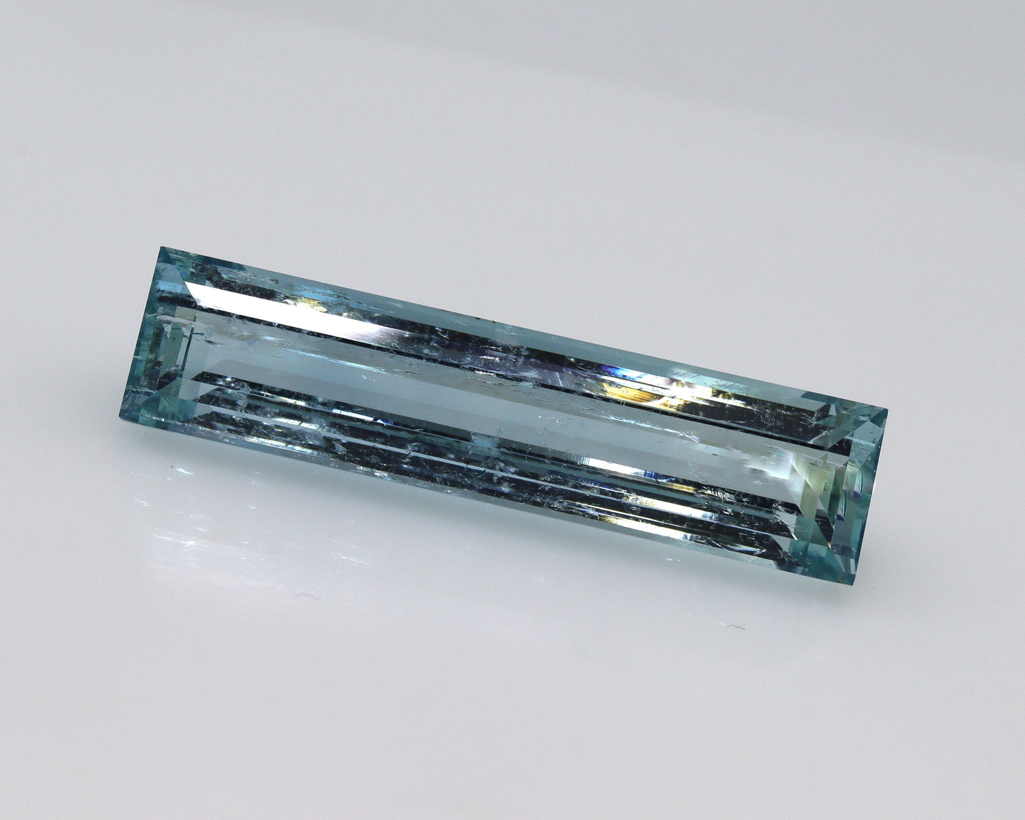 12.4 Ct Aquamarine Baguette 29x6.9 mm | Huge Long Blue Gemstone | March Birthstone | Natural Aquamarine for Vertical Pendant or Ring