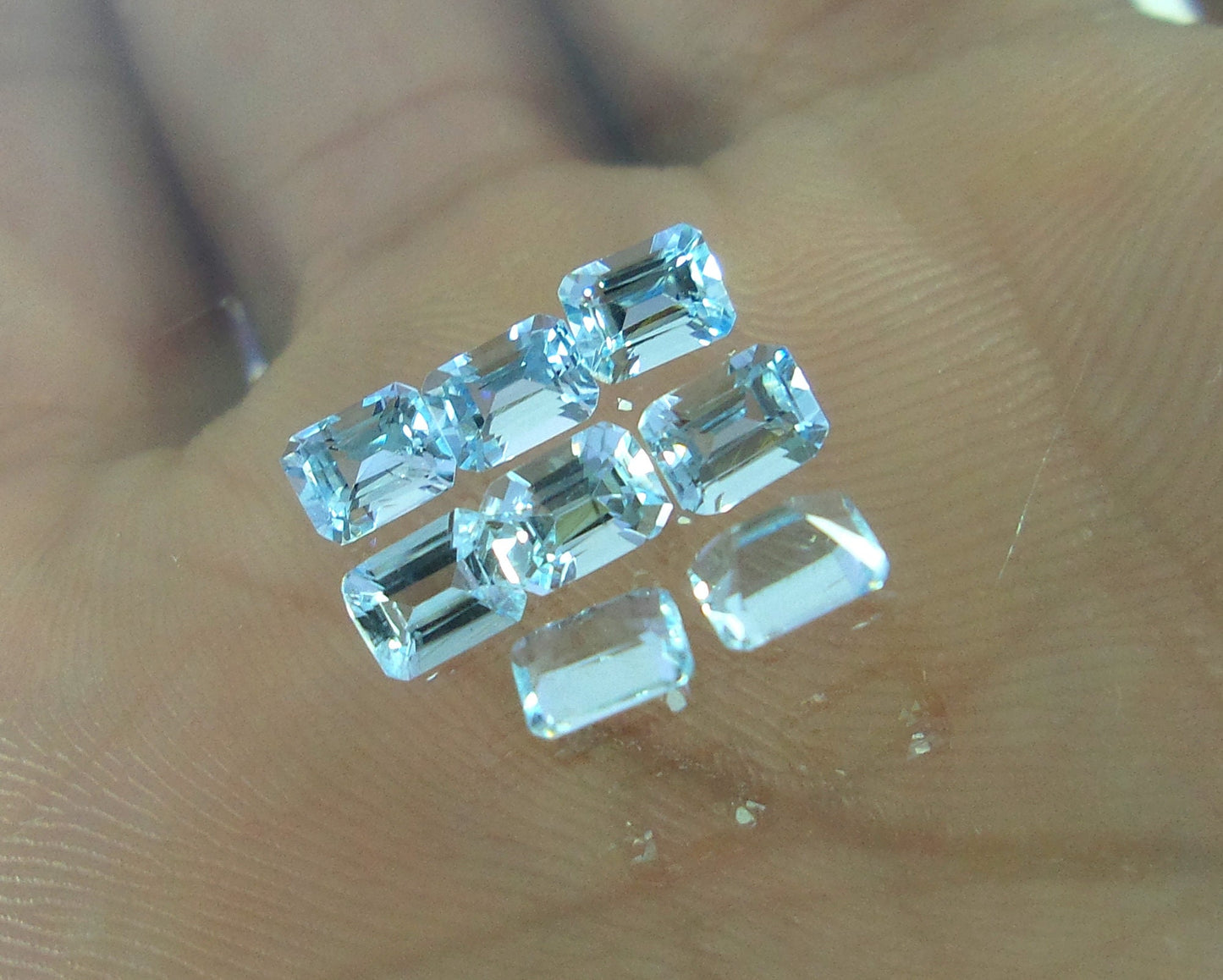 AAA Natural Aquamarine Emerald Cut 4x3 mm | Calibrated Loose Gemstone | March Birthstone | Wholesale Tiny Aquamarine