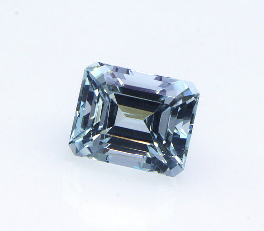 2.1 Ct Natural Aquamarine Emerald Cut, 7.8x6.4 mm Light Blue Gem, AAA Eye Clean Aquamarine for Ring, March Birthstone Gemstone