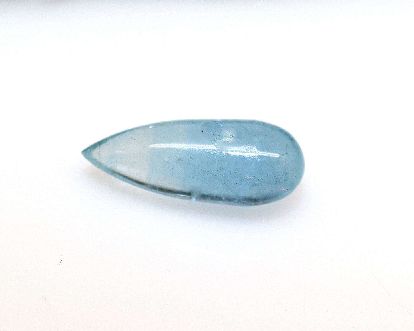 4.5 Ct AAA Natural Aquamarine Drop Briolette – Dark Blue Undrilled Focal Bead – 16.5 mm Long Smooth Pear – Unique Loose Aquamarine