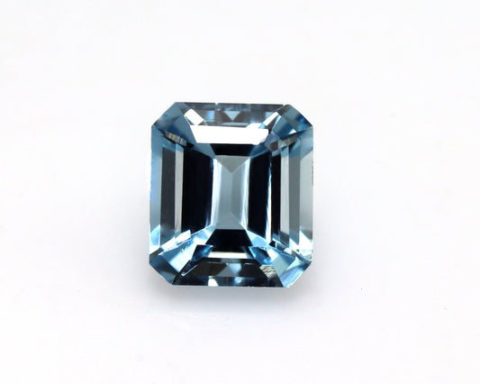 1.63 Ct Aquamarine Emerald Cut – AAA+ Natural Blue Gemstone, Perfect Top Blue for Minimalist Ring or Halo Engagement Ring