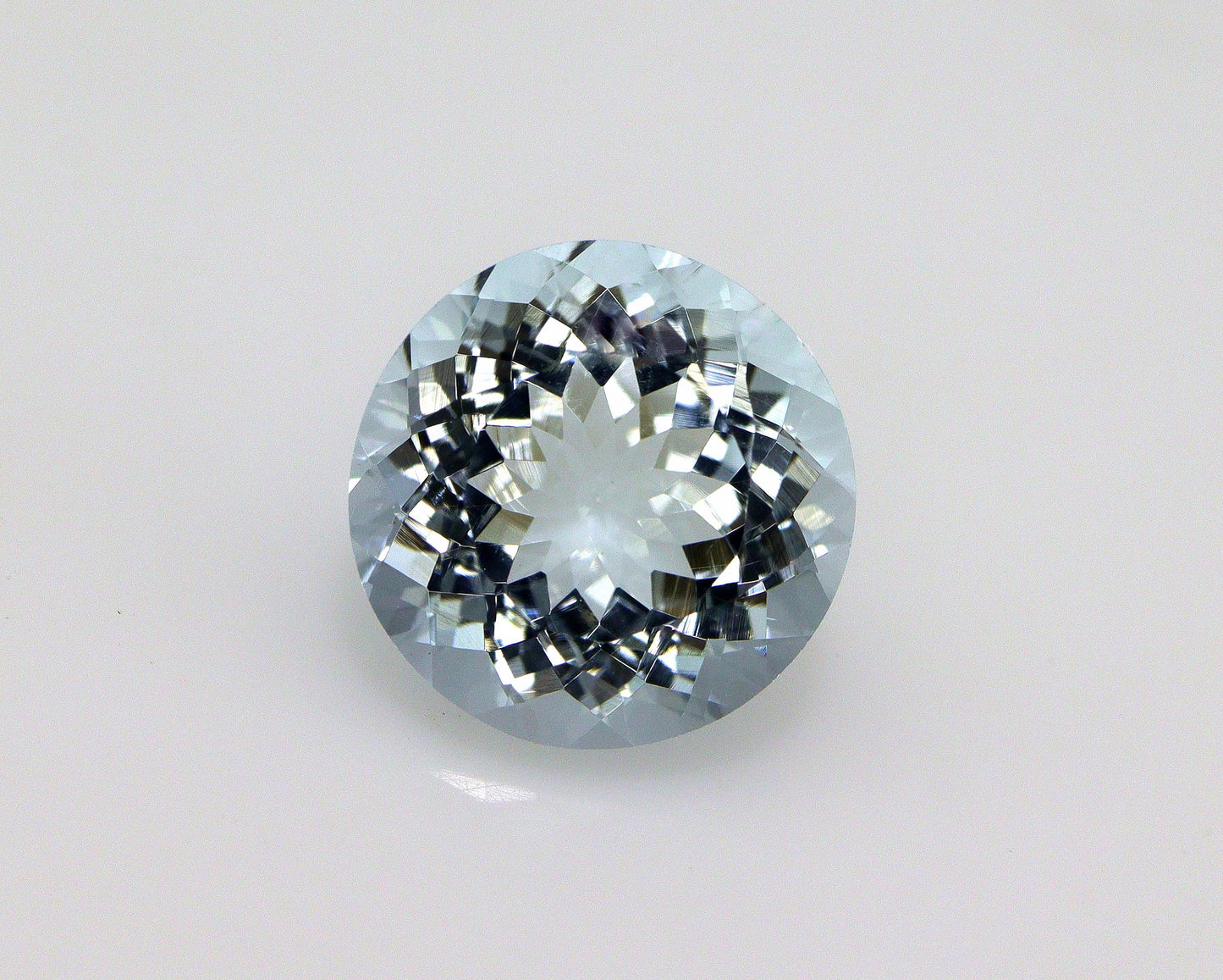 12 mm Aquamarine Round Cut Gemstone, 5.8 Ct AAA Micro Faceted Natural Aquamarine, Large Round Stone for Engagement Ring, Earrings