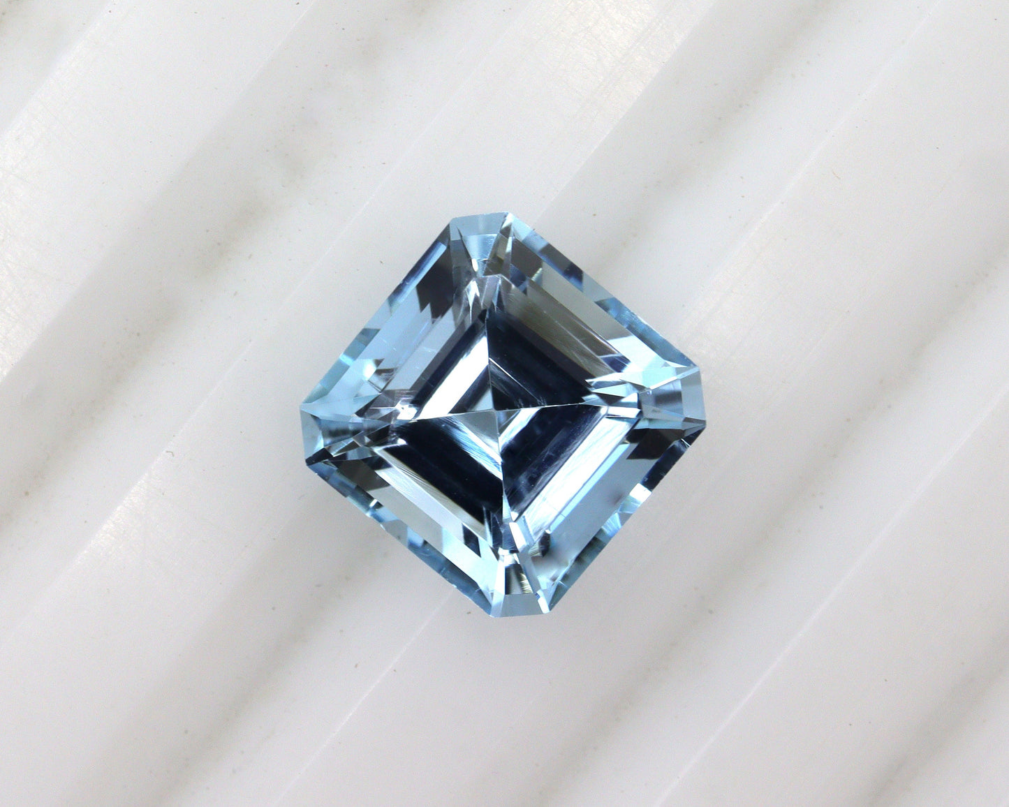 3 Ct Asscher Cut Aquamarine | 8.4 mm Dark Blue Square Gemstone | Asscher Cut Ring | TOP QUALITY Aquamarine AAA+