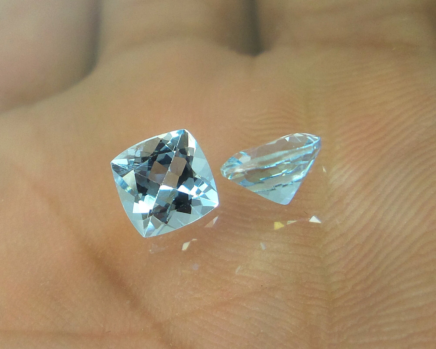 6 mm Aquamarine Cushion Cut • AAA+ Natural Aquamarine • Calibrated Gemstone • Square Aquamarine for Ring • Cushion Cut Aquamarine Stud Stone