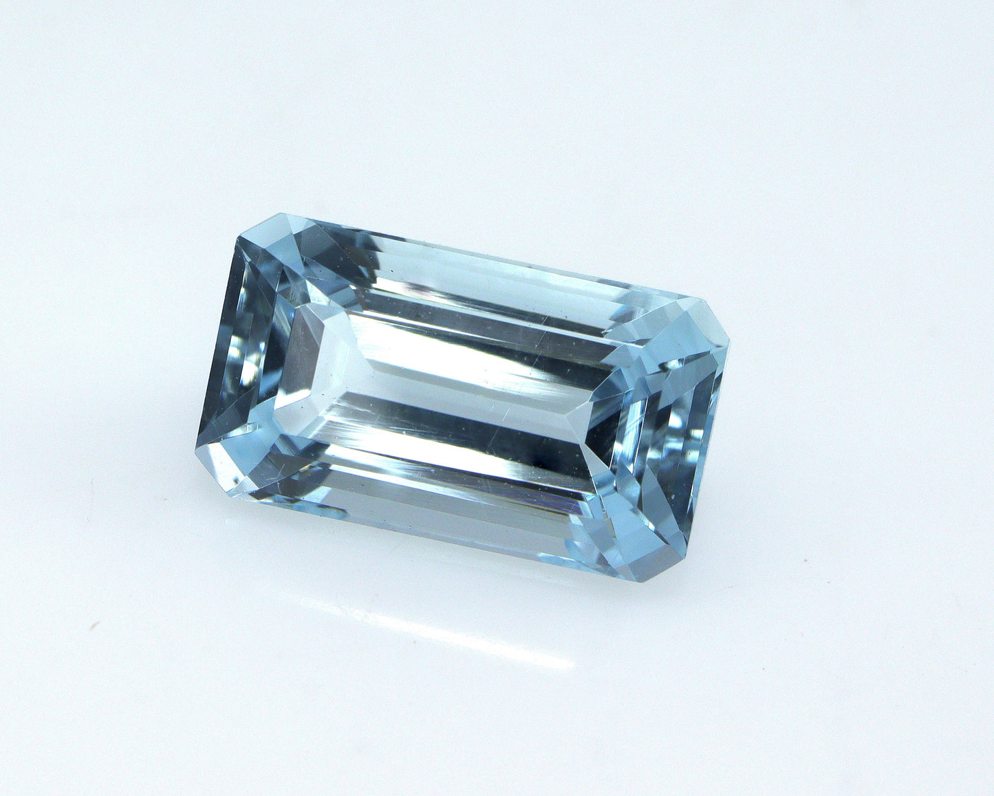 3.1 Ct Natural Aquamarine Baguette Cut | Step Cut Blue Gemstone 11.4x6.5 mm for East-West Ring & Pendant