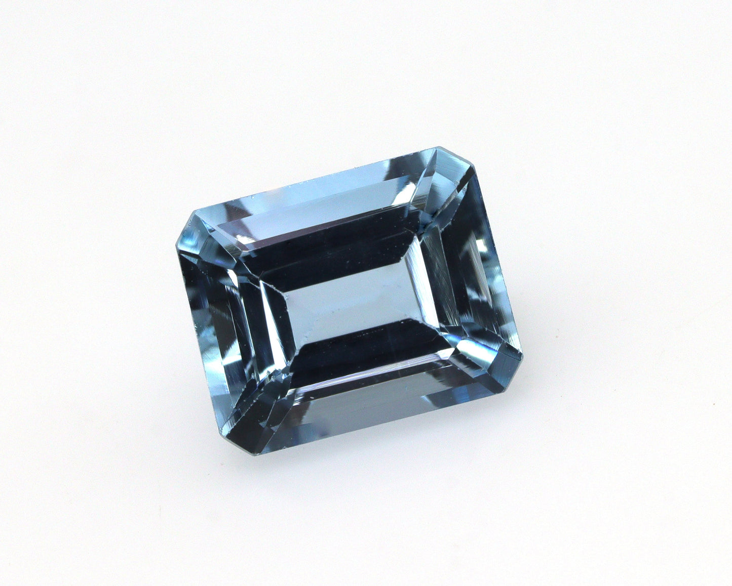 1.56 Ct AAA+ Natural Aquamarine Emerald Cut 7.6×6.2 mm | Medium to Dark Blue Eye Clean Gemstone | March Birthstone for Ring or Pendant